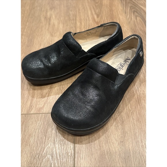 Cape Clogs Shoes - Alegria Keli Slip-On Clogs Women 38 Round Toe Black Leather Comfort Shoes